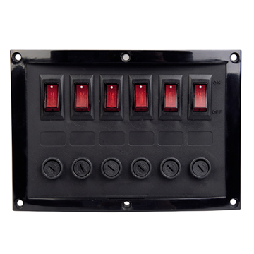 Six switch horizontal panel